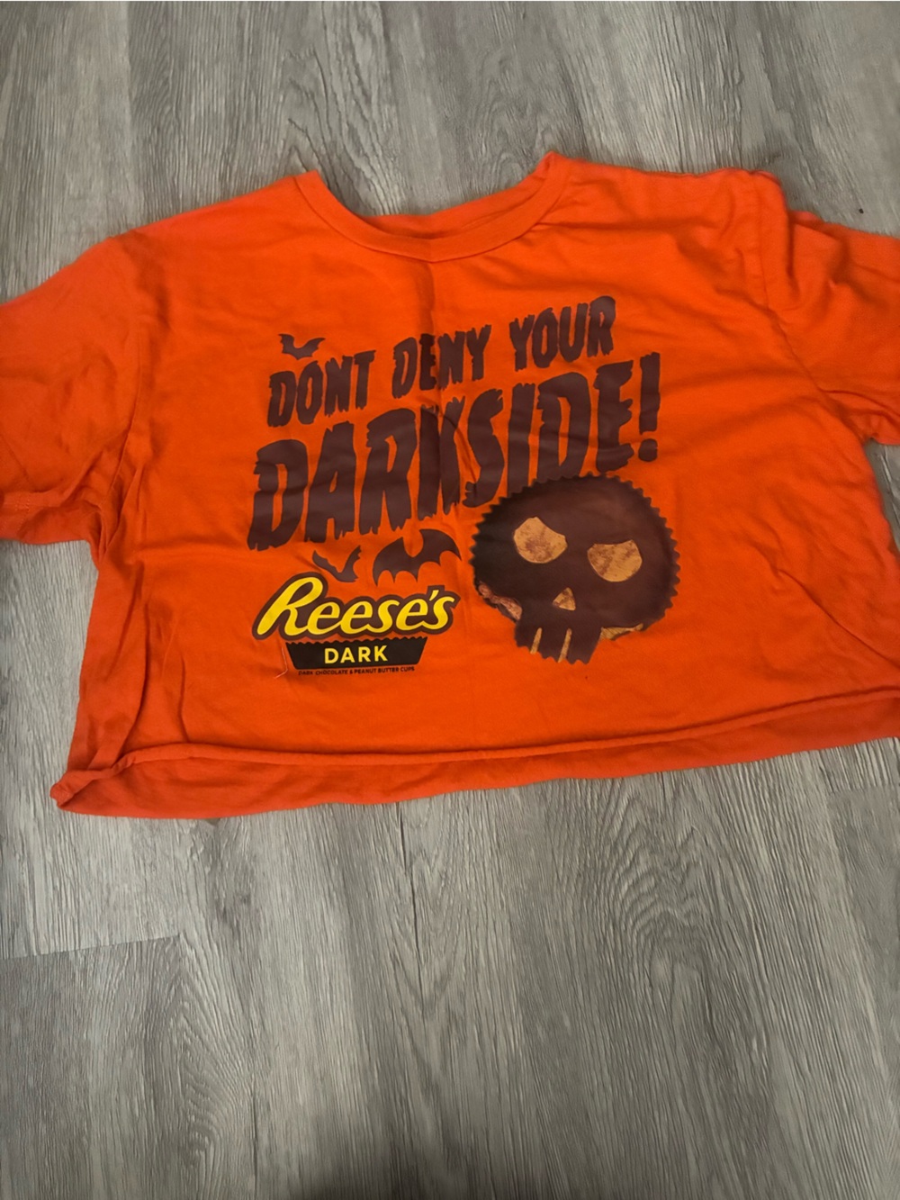 Orange Graphic Crop Top - Don't Deny Your Darkside